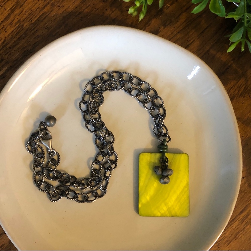 Silpada green square necklace N1133